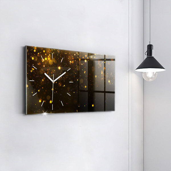 Horizontal wall clock Gold dust
