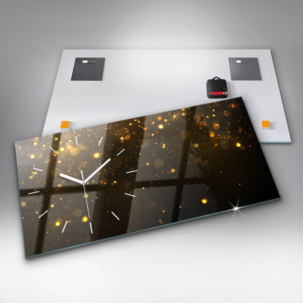 Horizontal wall clock Gold dust