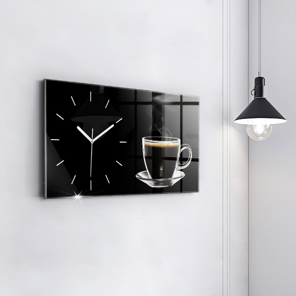 Horizontal wall clock Black coffee