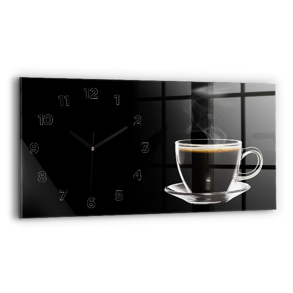 Horizontal wall clock Black coffee