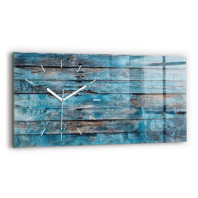 Horizontal wall clock Blue boards