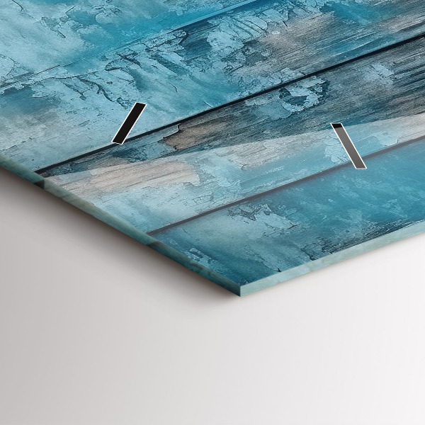 Horizontal wall clock Blue boards