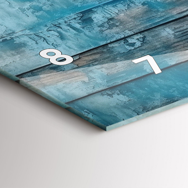 Horizontal wall clock Blue boards