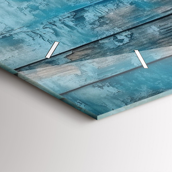 Horizontal wall clock Blue boards