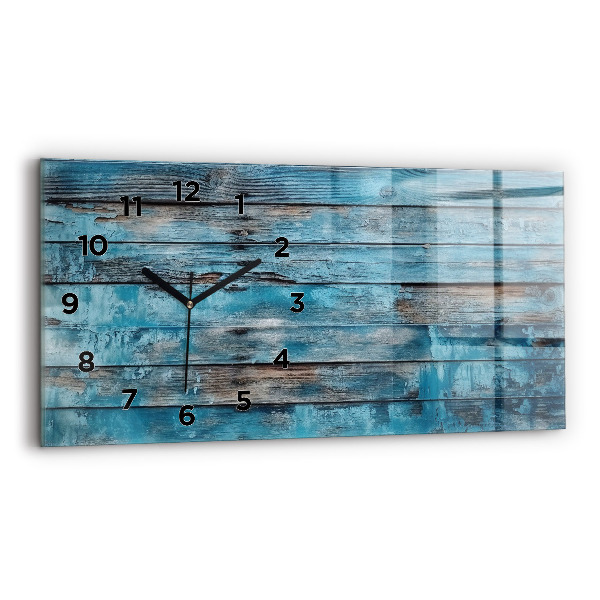 Horizontal wall clock Blue boards
