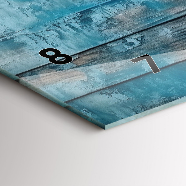 Horizontal wall clock Blue boards