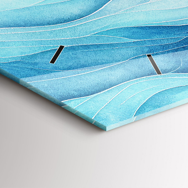 Horizontal wall clock Blue clouds