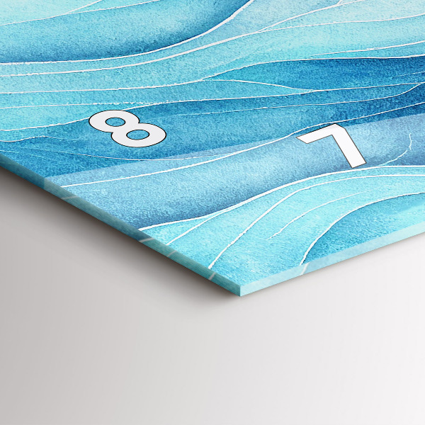 Horizontal wall clock Blue clouds