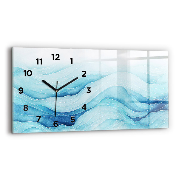 Horizontal wall clock Blue clouds