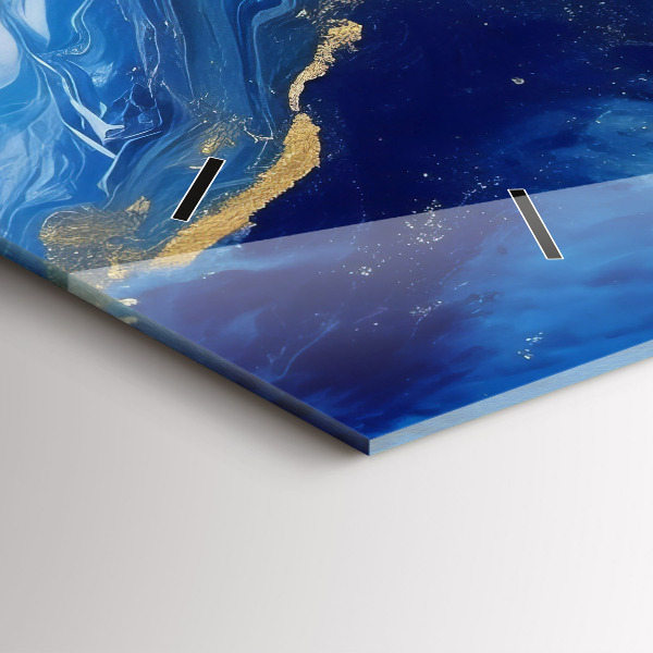 Horizontal wall clock Blue marble