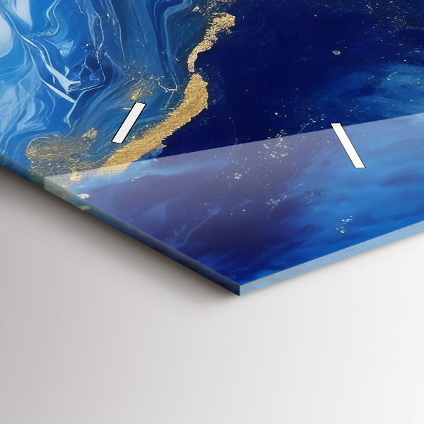 Horizontal wall clock Blue marble