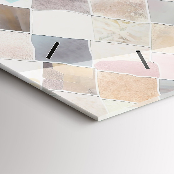 Horizontal wall clock Colored tiles