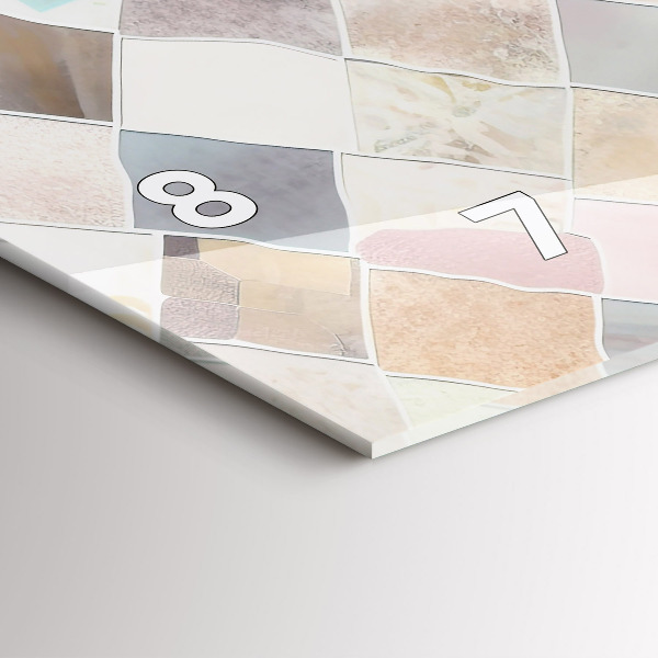 Horizontal wall clock Colored tiles