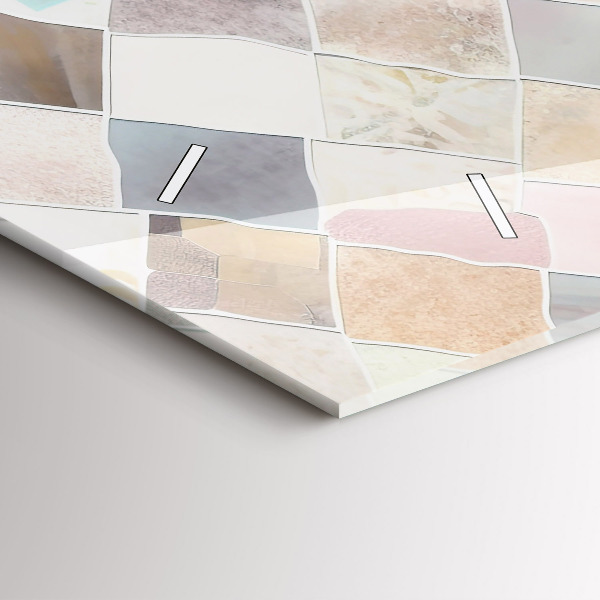 Horizontal wall clock Colored tiles