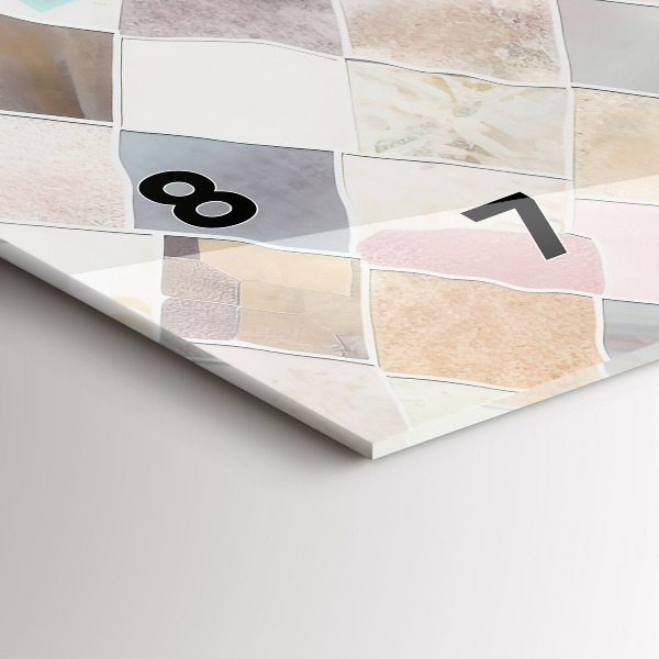 Horizontal wall clock Colored tiles