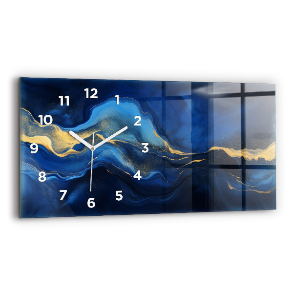 Horizontal wall clock Blue marble