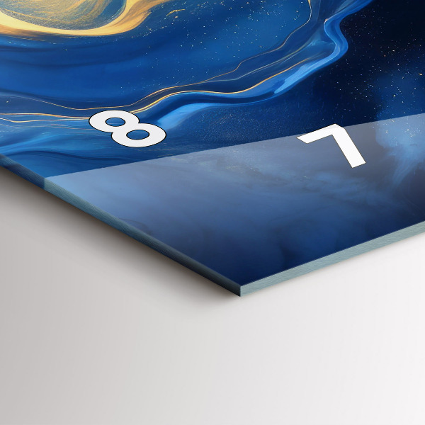 Horizontal wall clock Blue marble