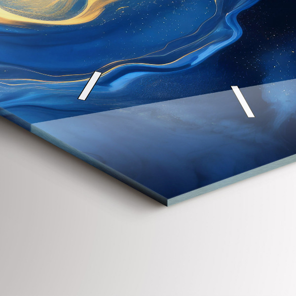 Horizontal wall clock Blue marble