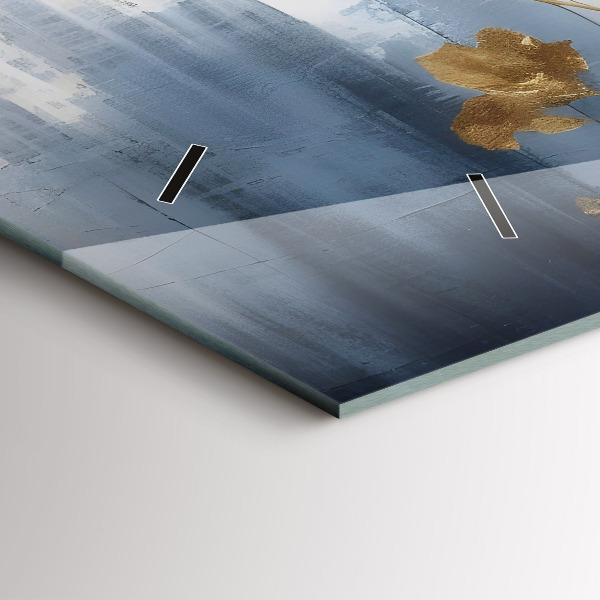 Horizontal wall clock Abstract flowers