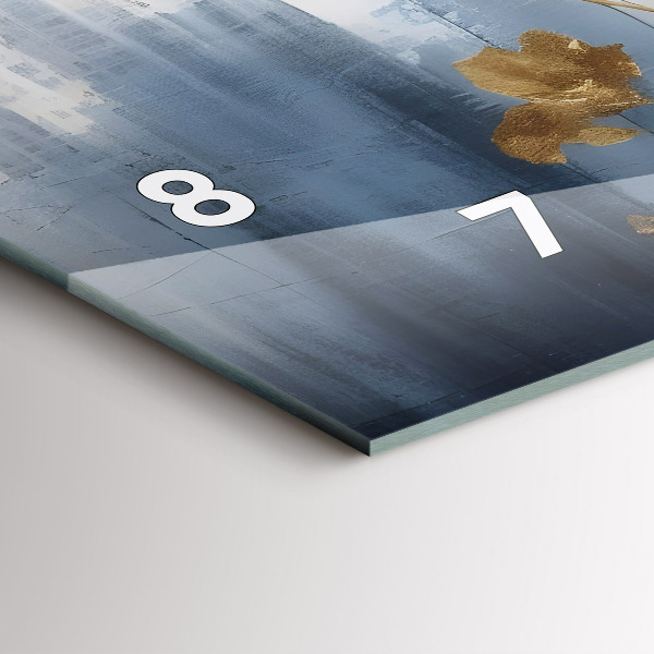 Horizontal wall clock Abstract flowers