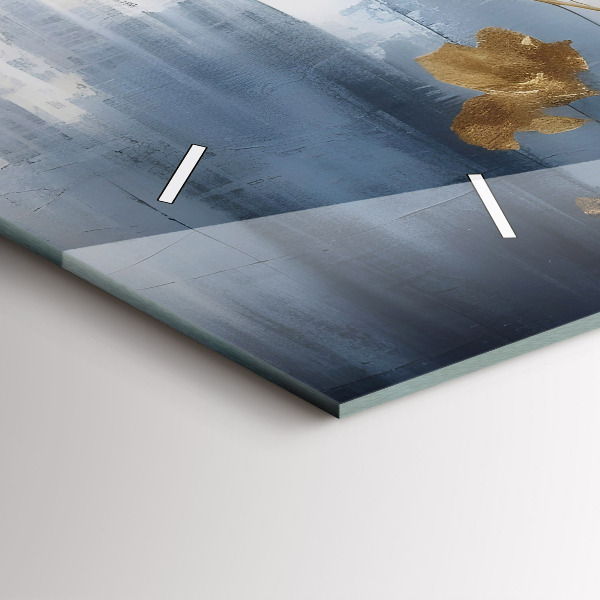 Horizontal wall clock Abstract flowers