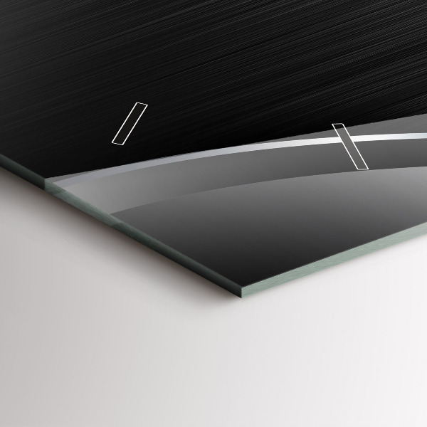 Horizontal wall clock Black and silver lines