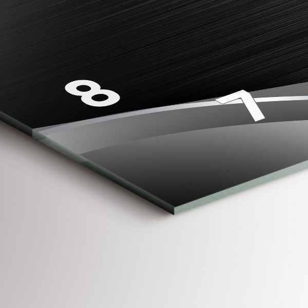 Horizontal wall clock Black and silver lines