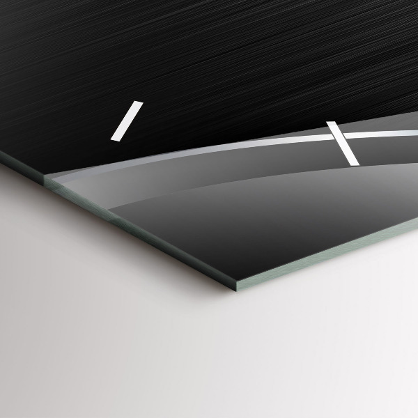 Horizontal wall clock Black and silver lines