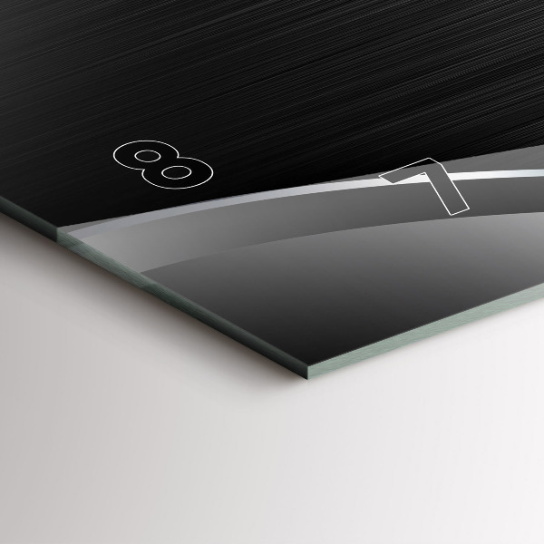 Horizontal wall clock Black and silver lines