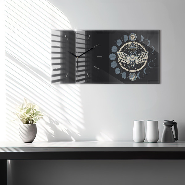 Horizontal wall clock Moon phases