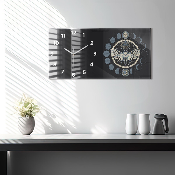 Horizontal wall clock Moon phases