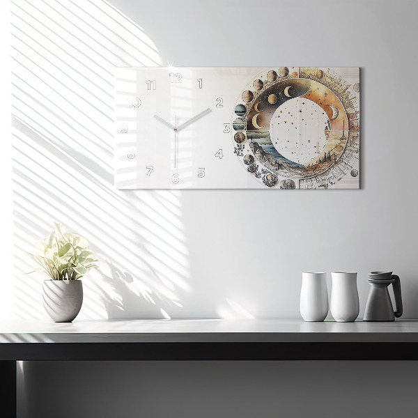 Horizontal wall clock Astronomy clock