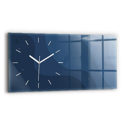 Horizontal wall clock Blue waves