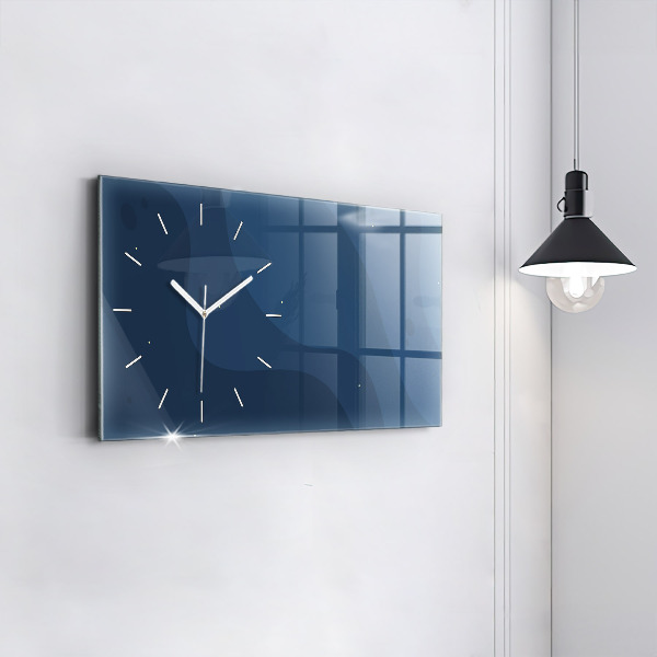 Horizontal wall clock Blue waves