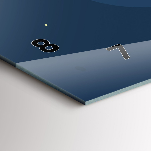 Horizontal wall clock Blue waves