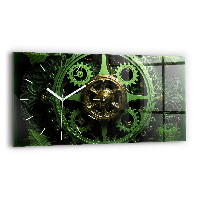 Horizontal wall clock Green mechanism