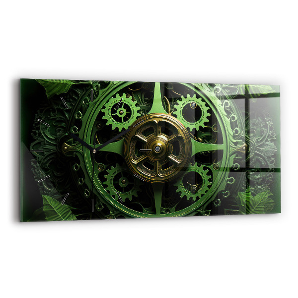 Horizontal wall clock Green mechanism