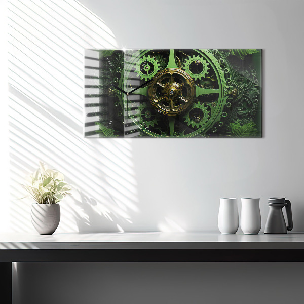 Horizontal wall clock Green mechanism