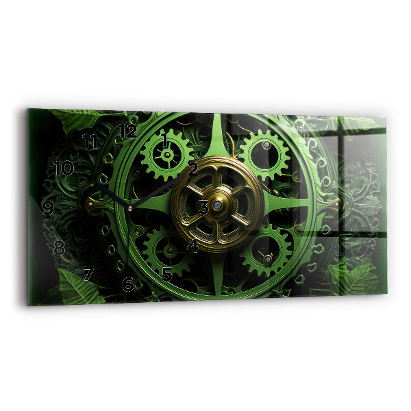 Horizontal wall clock Green mechanism