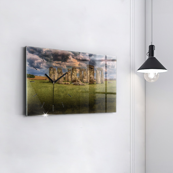 Horizontal wall clock Stonehenge Nimbostratus