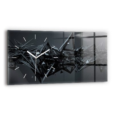 Horizontal wall clock Black abstraction
