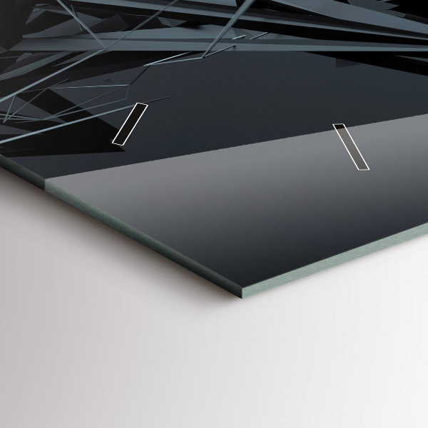 Horizontal wall clock Black abstraction