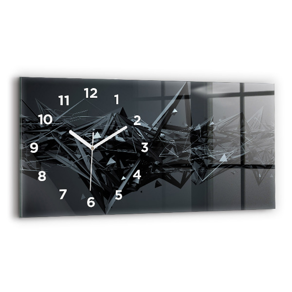Horizontal wall clock Black abstraction