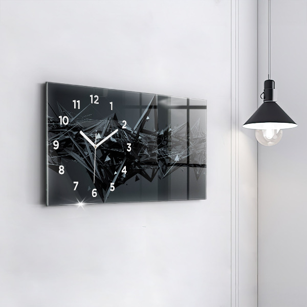 Horizontal wall clock Black abstraction