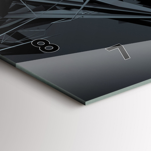 Horizontal wall clock Black abstraction