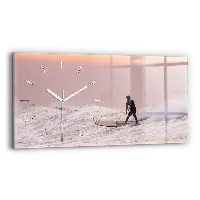 Horizontal wall clock Surfer in Hawaii