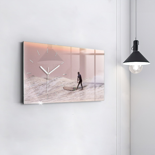 Horizontal wall clock Surfer in Hawaii