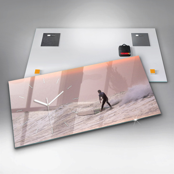 Horizontal wall clock Surfer in Hawaii