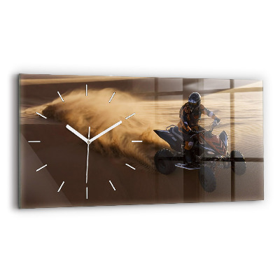 Horizontal wall clock Quad in the desert