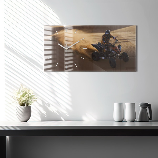 Horizontal wall clock Quad in the desert